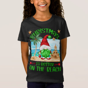 T-Shirt Vacances De Noël Sur La Plage Drôle Gnome