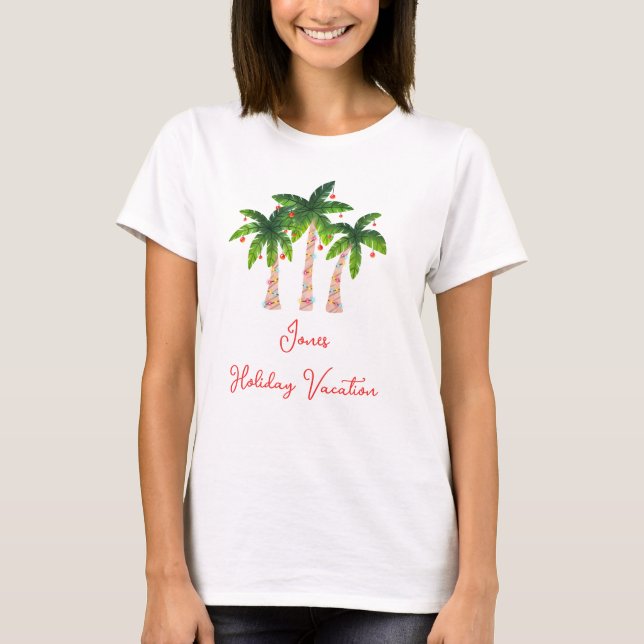 T-shirt Vacances de Noël tropicales (Devant)