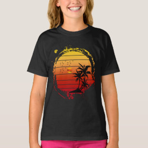 T-shirt vacances de plage au coucher du soleil d'été vinta