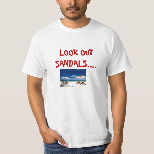 T-shirt Vacances de sandales (Devant)