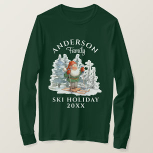 T-shirt Vacances de ski en famille avec nom et année
