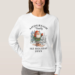 T-shirt Vacances de ski en famille avec nom et année