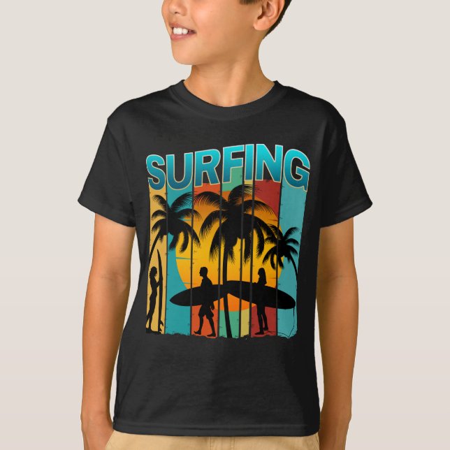 T-shirt vacances d'été au surf (Devant)