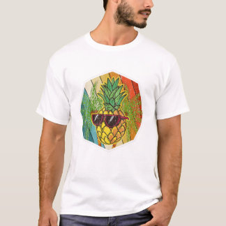 T-shirt Vacances d'été Lunettes de soleil Cool Ananas Trop