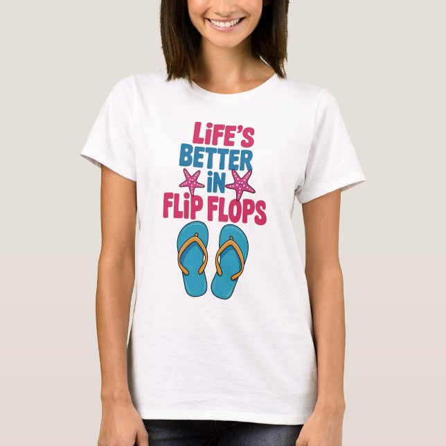 T-shirt Vacances d'été : Meilleure vie en tongs (Devant)