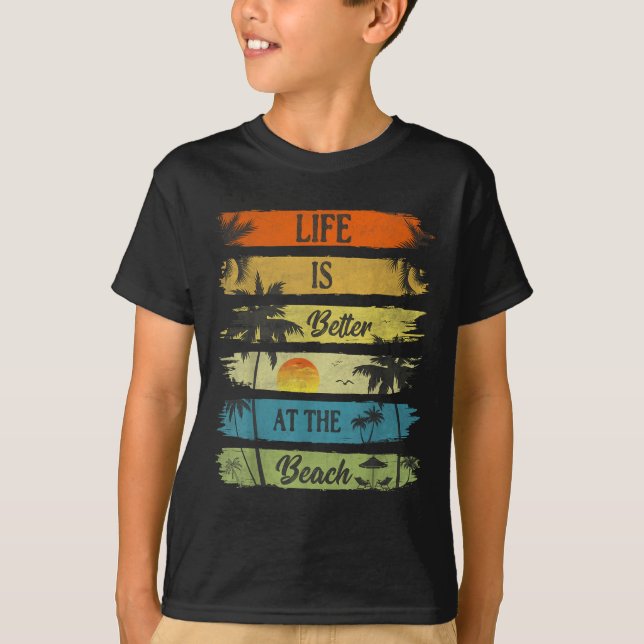 T-shirt Vacances D'Été Plage Vacances_ La Vie Est Meilleur (Devant)