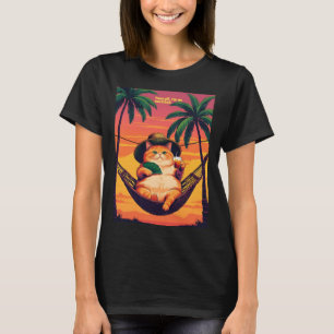 T-shirt Vacances d'été rétro drôles pour chat