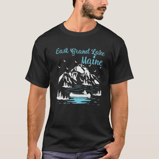 T-shirt Vacances d'été Rétro Maine Est Grand Lac (Devant)