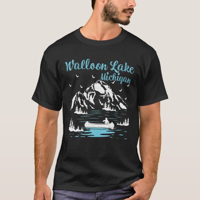 T-shirt Vacances d'été Retro Michigan Walloon Lake (Devant)