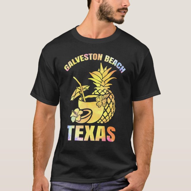 T-shirt Vacances d'été Retro Sunset Texas Galveston Beach (Devant)