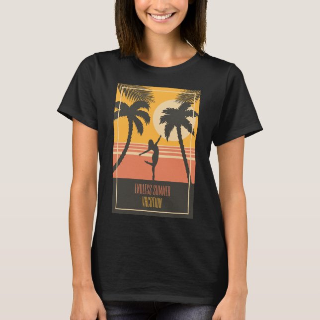 T-shirt Vacances d'été tropicales sans fin (Devant)
