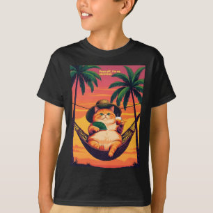 T-shirt Vacances drôles de chat d'été rétro