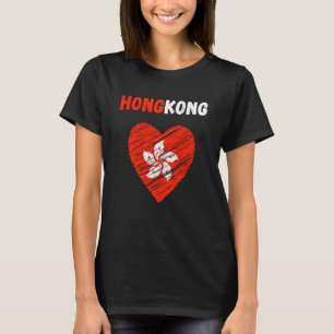 T-shirt Vacances du drapeau de Hong Kong Cœur de Hong Kong