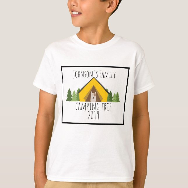 T-shirt vacances en camping de famille (Devant)