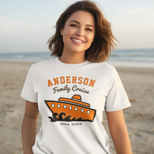 T-shirt Vacances en croisière en famille avec nom personna