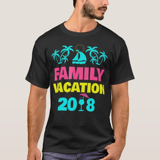 T-shirt Vacances en famille 2018 Road Trip Beaches (Devant)