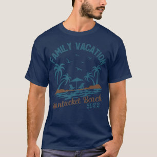 T-shirt Vacances en famille 2022 Palm Tree Massachusetts N