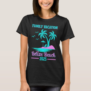 T-shirt Vacances en famille 2023 Palm Tree Belize Beach