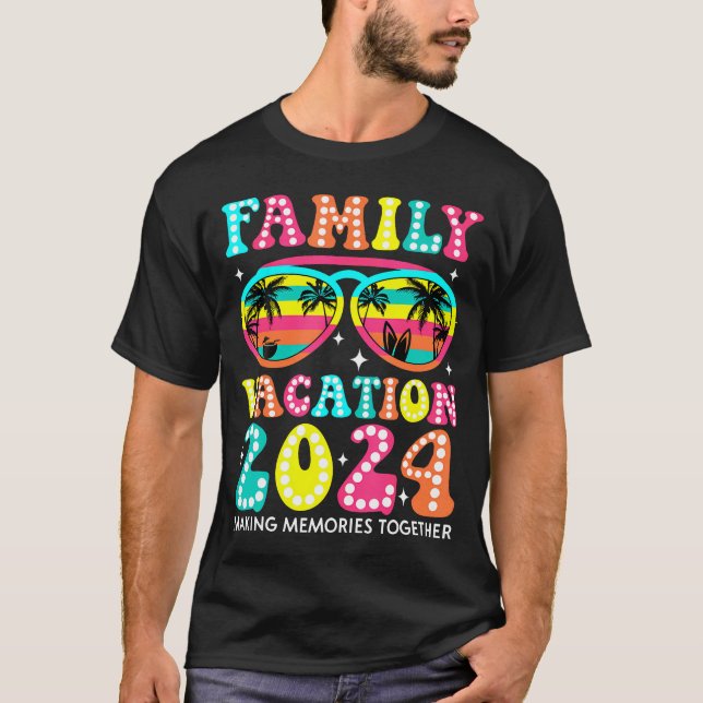 T-shirt Vacances en famille 2024 Plage Correspondant Vacan (Devant)