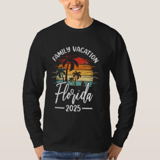 T-shirt Vacances en famille 2025 Vintage Plage de Floride
