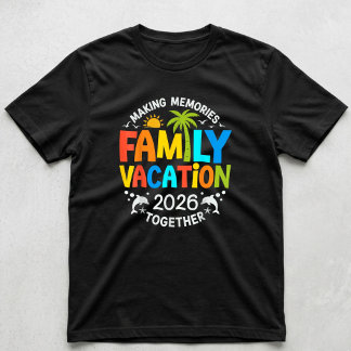 T-shirt Vacances en famille 2026 Été à la plage, tenue coo