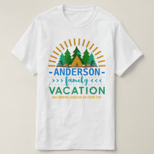 T-shirt Vacances en famille Camping Voyage   Nom personnal