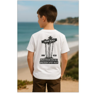 T-shirt Vacances en famille de jumelage noir et blanc