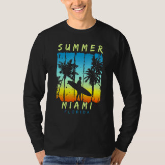 T-shirt Vacances en famille Floride Miami Sunset Beach