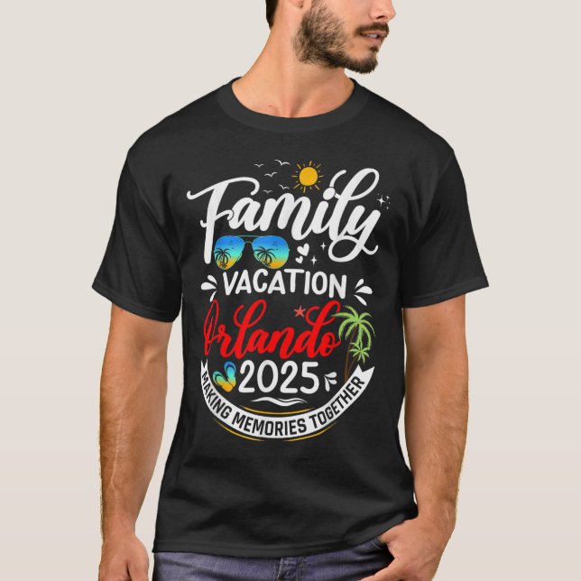 T-shirt Vacances en famille Orlando 2025 Plage Vacances en (Devant)