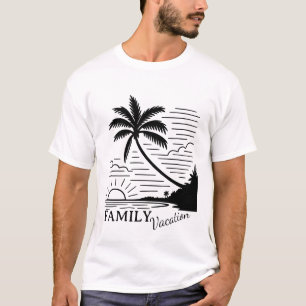 T-shirt Vacances en famille – Plage au coucher de soleil t