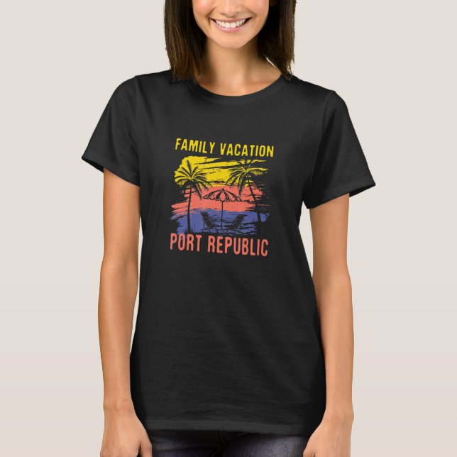 T-shirt Vacances en famille Port République Vacances New J (Devant)