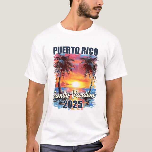 T-shirt Vacances en famille Porto Rico 2025 - Match de voy (Devant)