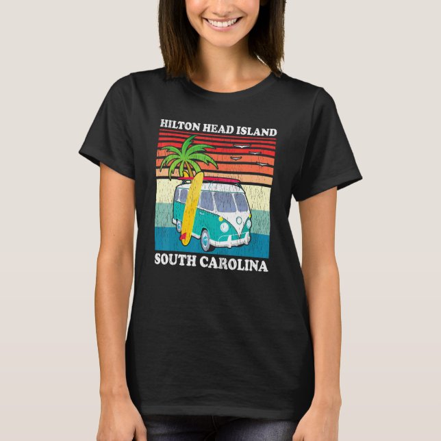 T-shirt Vacances en famille Rétro Caroline du Sud Hilton H (Devant)