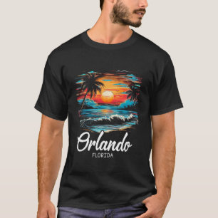 T-shirt Vacances en famille Retro Sunset Floride Orlando