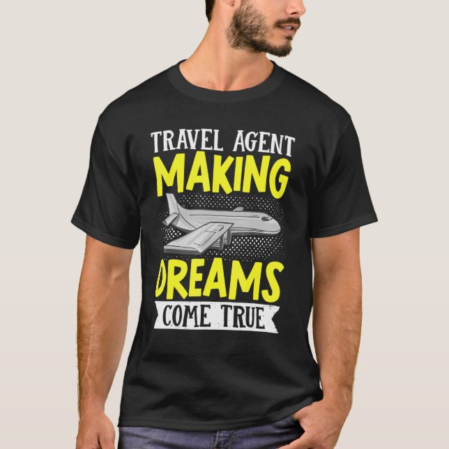T-shirt Vacances en vol Agent de voyage Making Dreams Co (Devant)