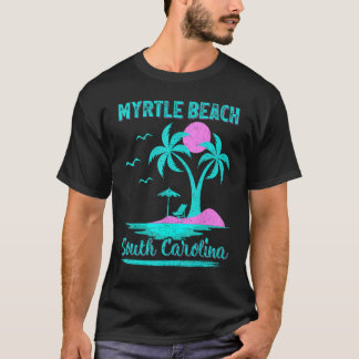 T-shirt Vacances été Palm Tree South Carolina Myrtle Be