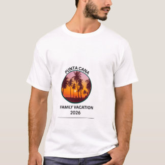 T-shirt Vacances familiales à Punta Cana Coucher de soleil
