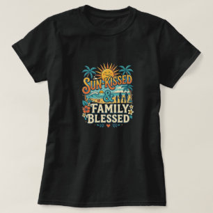 T-shirt Vacances familiales rétro tropicales et réunion de