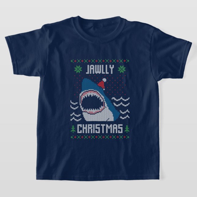 T-shirt Vacances Festif requin de Noël (Poser)