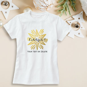 T-shirt Vacances festives personnalisées et tendance Gold 