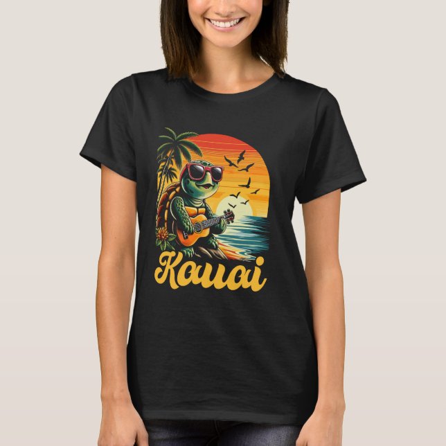 T-shirt Vacances hawaïennes de la tortue marine tropicale  (Devant)