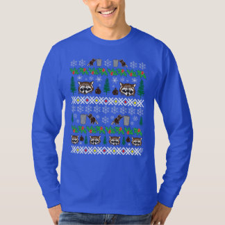 T-shirt Vacances hideux Racoon de Noël
