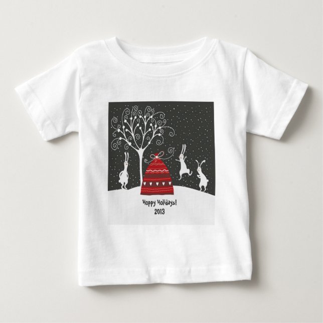 T-shirt Vacances Hiver Bunny Hoppy (Devant)