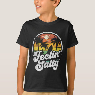 T-shirt Vacances Îliennes Rétro Palmier Surf Sentiment Sal
