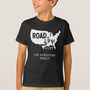 T-shirt Vacances personnalisées   Family Road Trip USA Car