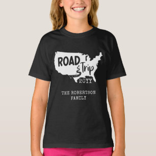 T-shirt Vacances personnalisées   Family Road Trip USA Car