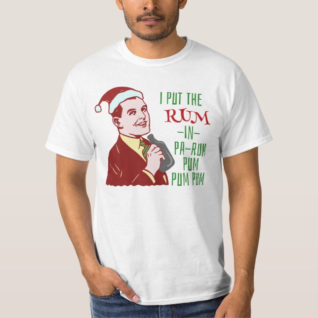 T-shirt Vacances potables d'homme rhum drôle de Noël de (Devant)