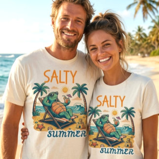 T-shirt Vacances Rétro Été Plage Tortue de Mer