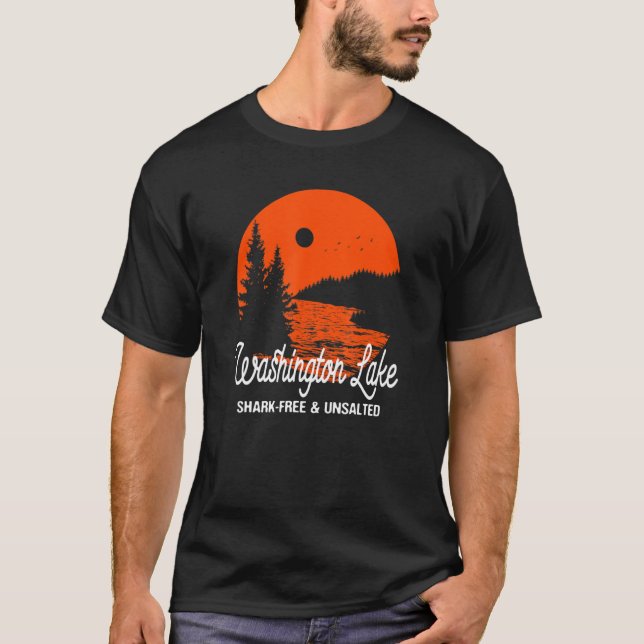 T-shirt Vacances sans requin et sans salut du lac Washingt (Devant)