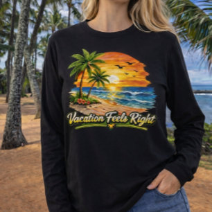 T-shirt Vacances Se Sentent Bien Tropical Plage Manches Lo